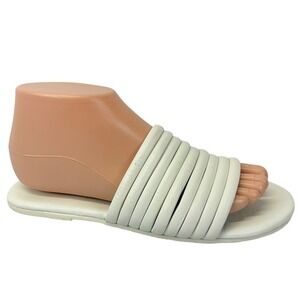 Tkees Caro Sandal Off White Womens Size 7 Leather Strappy Slides‎ Flat Slip On